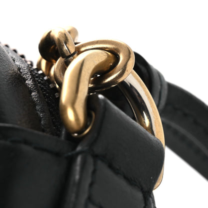 Gucci Calfskin Matelasse Mini GG Marmont Chain Shoulder Bag Black