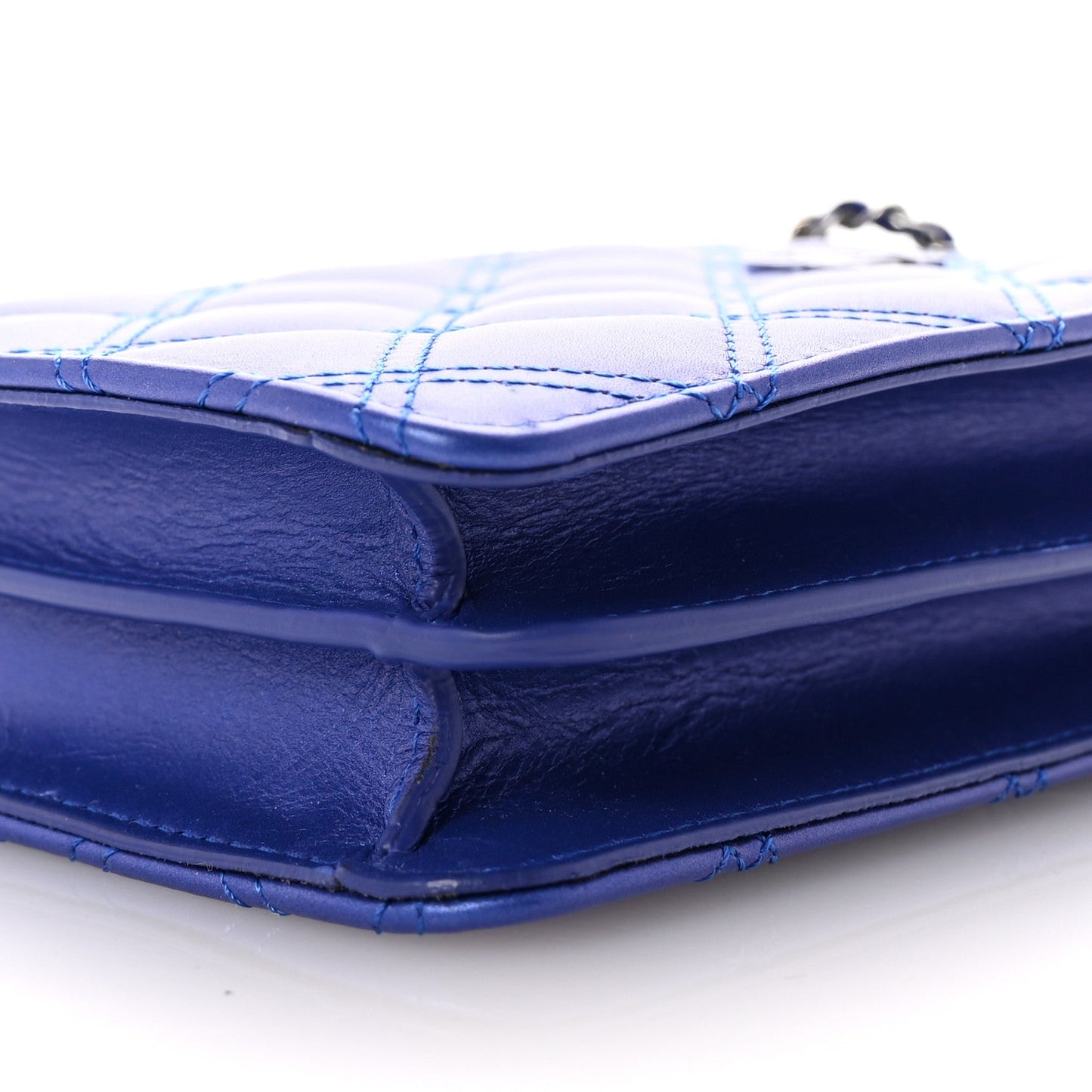 Chanel Calfskin Quilted Crossbody CC Phone Holder Dark Blue