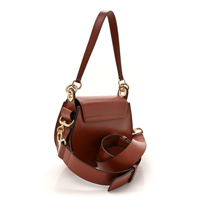 Chloe Calfskin Suede Small Tess Bag Sepia Brown