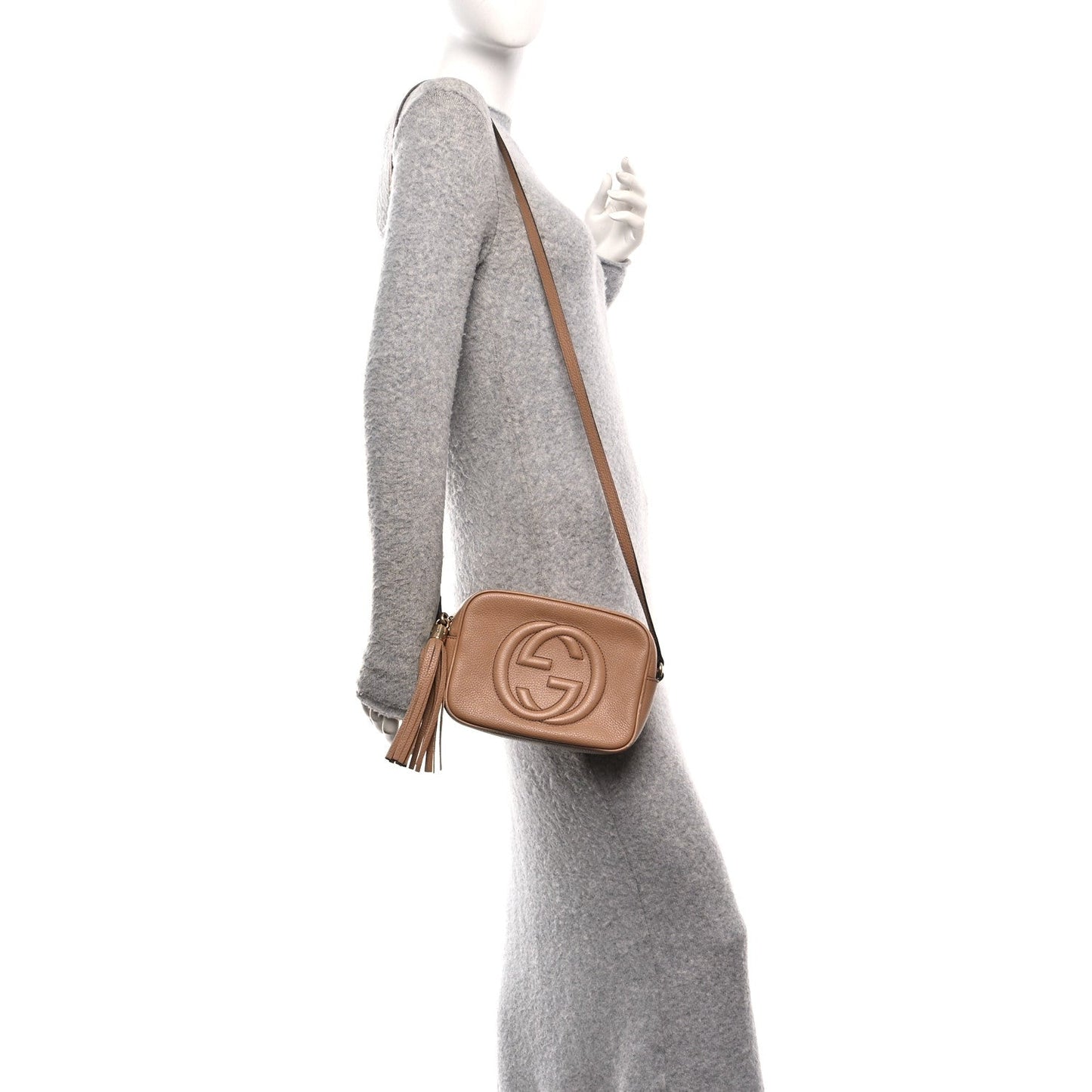 Gucci Pebbled Calfskin Small Soho Disco Bag Rose Beige
