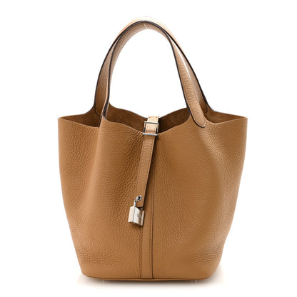 Hermes Taurillon Clemence Picotin Lock 22 Biscuit