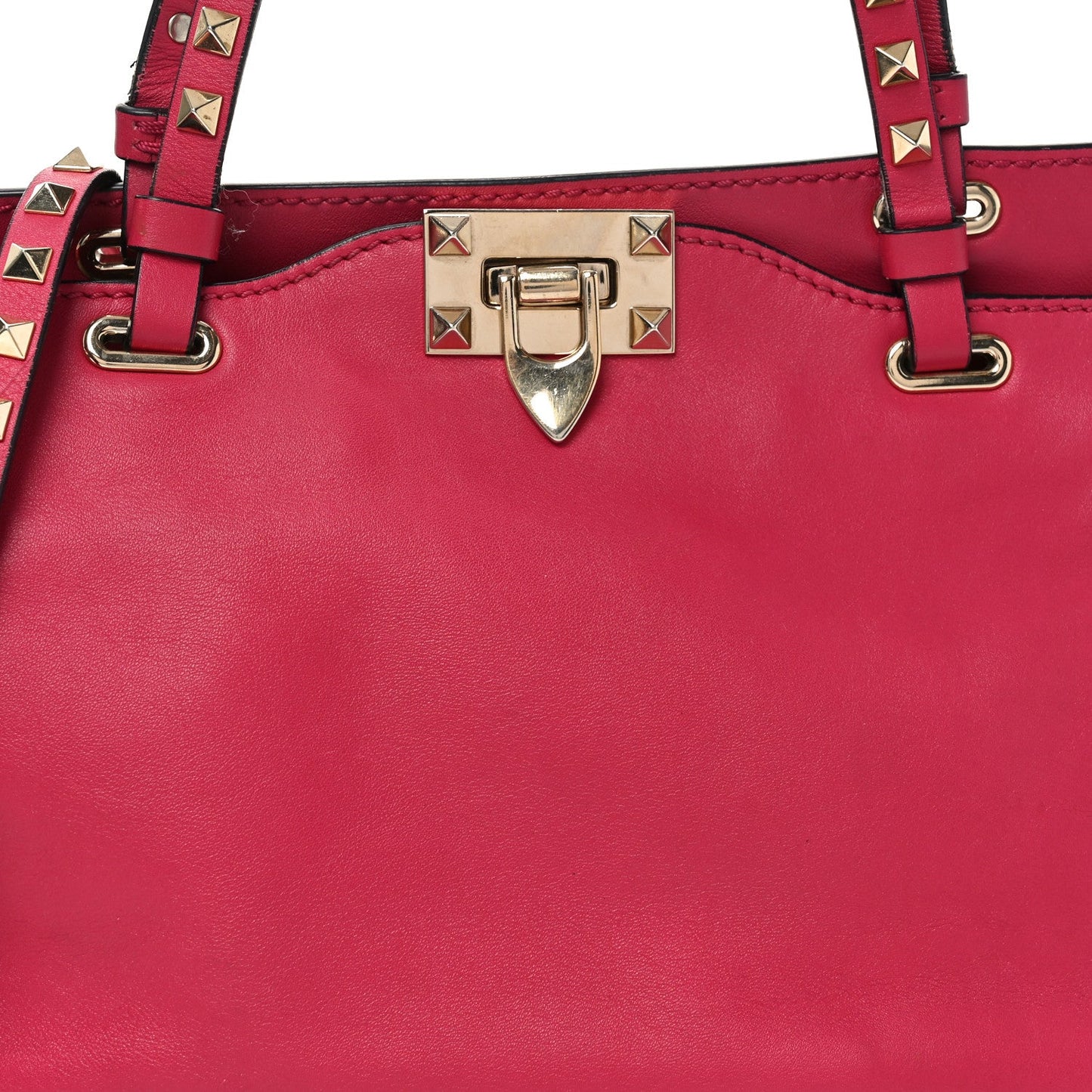 Valentino Garavani Vitello Small Rockstud Tote Cyclamin