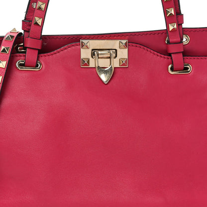 Valentino Garavani Vitello Small Rockstud Tote Cyclamin