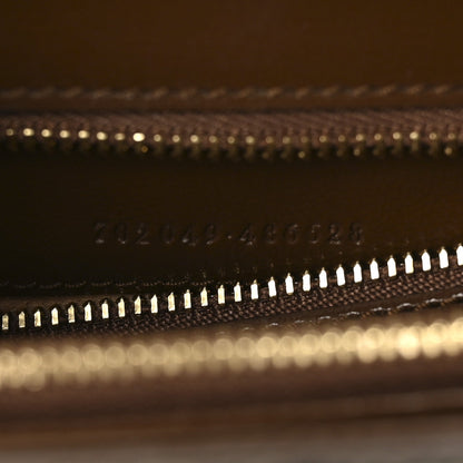 Gucci GG Supreme Monogram Calfskin Medium Horsebit 1955 Top Handle Bag Beige Ebony Brown Sugar