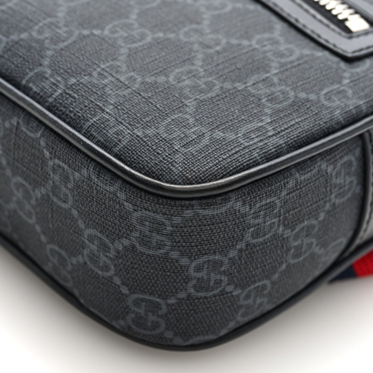 Gucci Soft GG Supreme Monogram Web Belt Bag Black Grey
