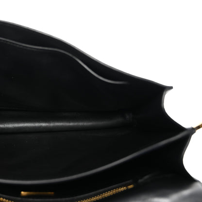 Prada Calfskin Soft Sound Charms Shoulder Bag Black