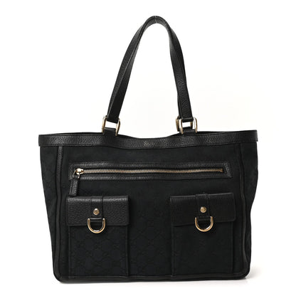 Gucci Monogram Abbey D Ring Tote Black