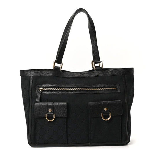 Gucci Monogram Abbey D Ring Tote Black