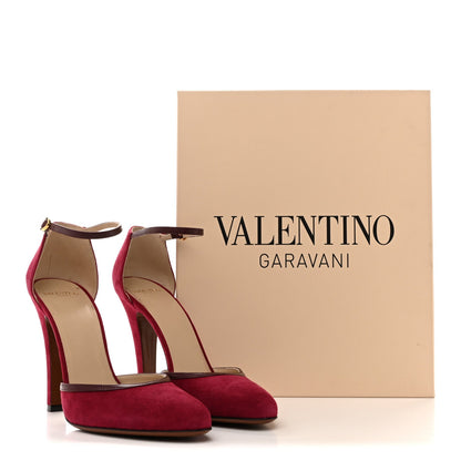 Valentino Garavani Suede Hi Dolly Pumps 39.5 Pink