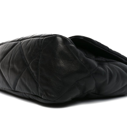 Chanel Goatskin Quilted Maxi Chanel 19 Flap Black