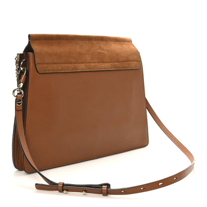 Chloe Suede Calfskin Medium Faye Shoulder Bag Caramel