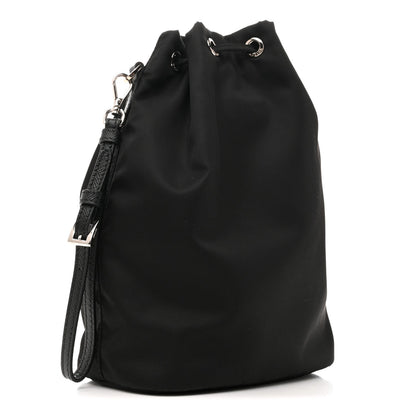 Prada Re-Nylon Vela Drawstring Wristlet Pouch Black