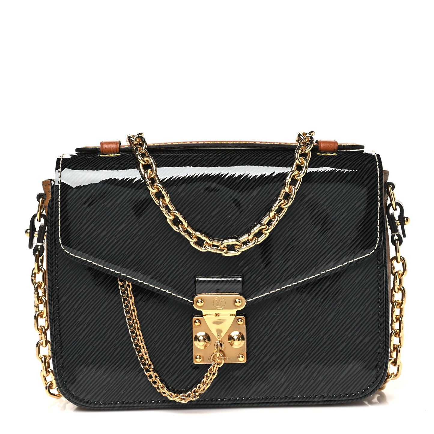 Louis Vuitton Shiny Epi Reverse Monogram Pochette Metis Mini Marine