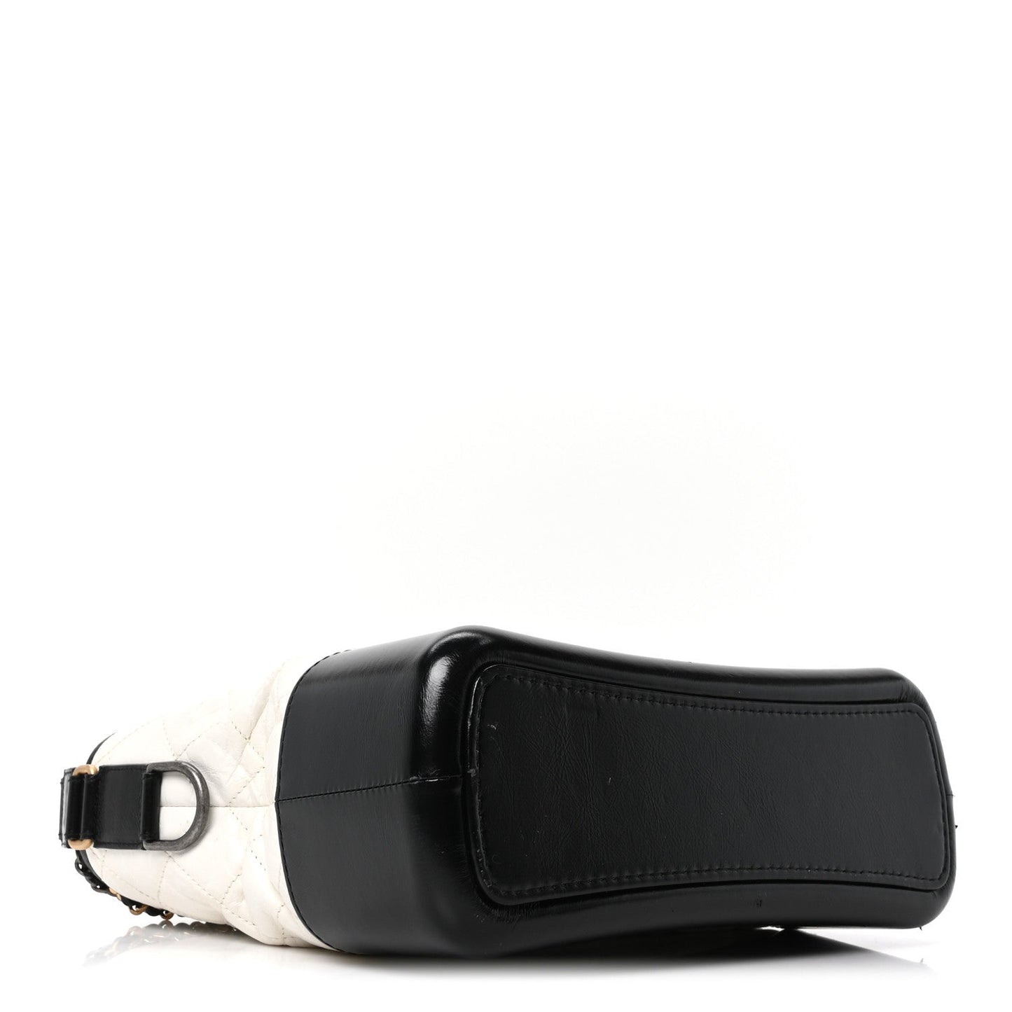 Chanel Aged Calfskin Quilted Medium Gabrielle Hobo Black White