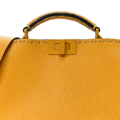 Fendi Cuoio Romano Vitello Cover Sellerissima Monochrome Mini Peekaboo I SEE U Satchel Sunflower