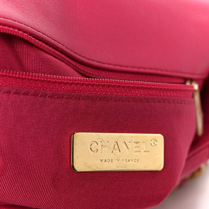 Chanel Lambskin Quilted Medium Chanel 19 Flap Dark Pink