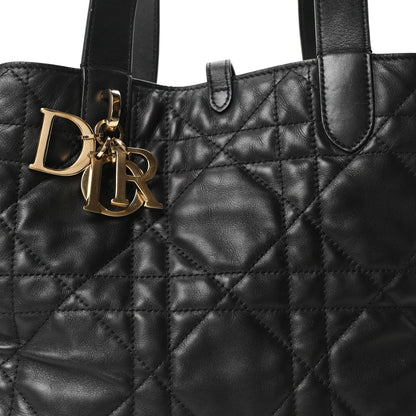 Christian Dior Calfskin Macrocannage Medium Toujours Black