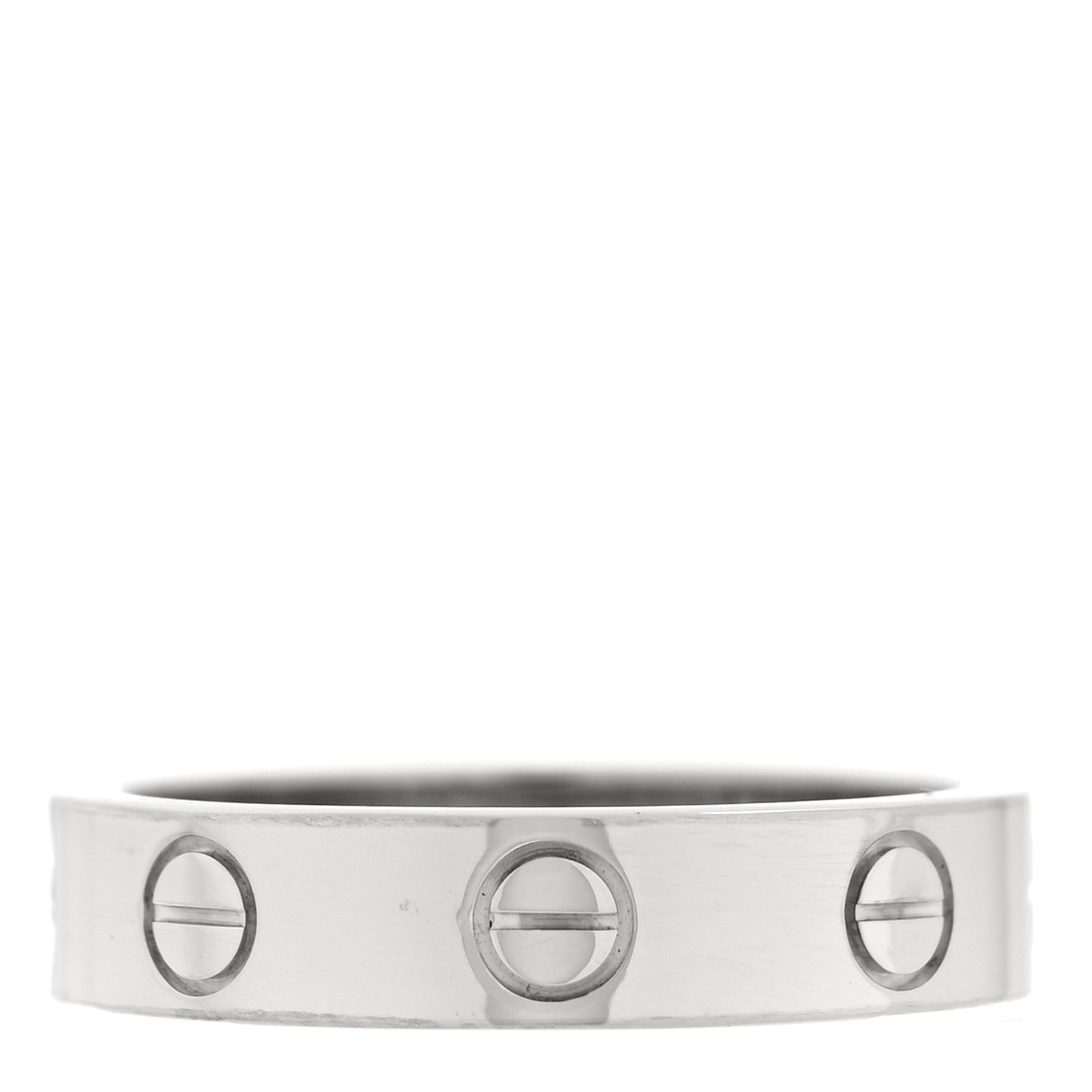 Cartier 18K White Gold Diamond 4mm LOVE Wedding Band Ring 48 4.5
