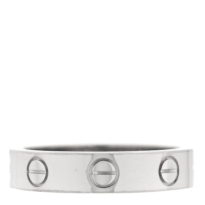 Cartier 18K White Gold Diamond 4mm LOVE Wedding Band Ring 48 4.5