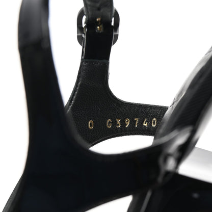 Chanel Patent CC Logo Thong Sandals 37 Black