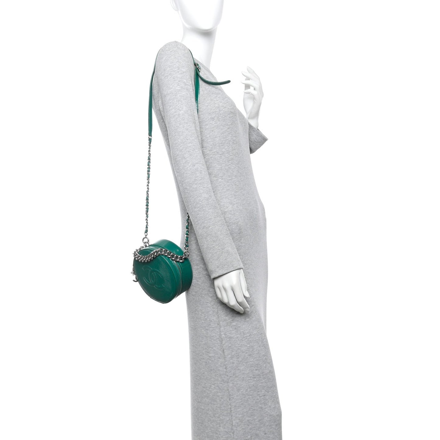 Chanel Glazed Calfskin Round As Earth Evening Bag Green