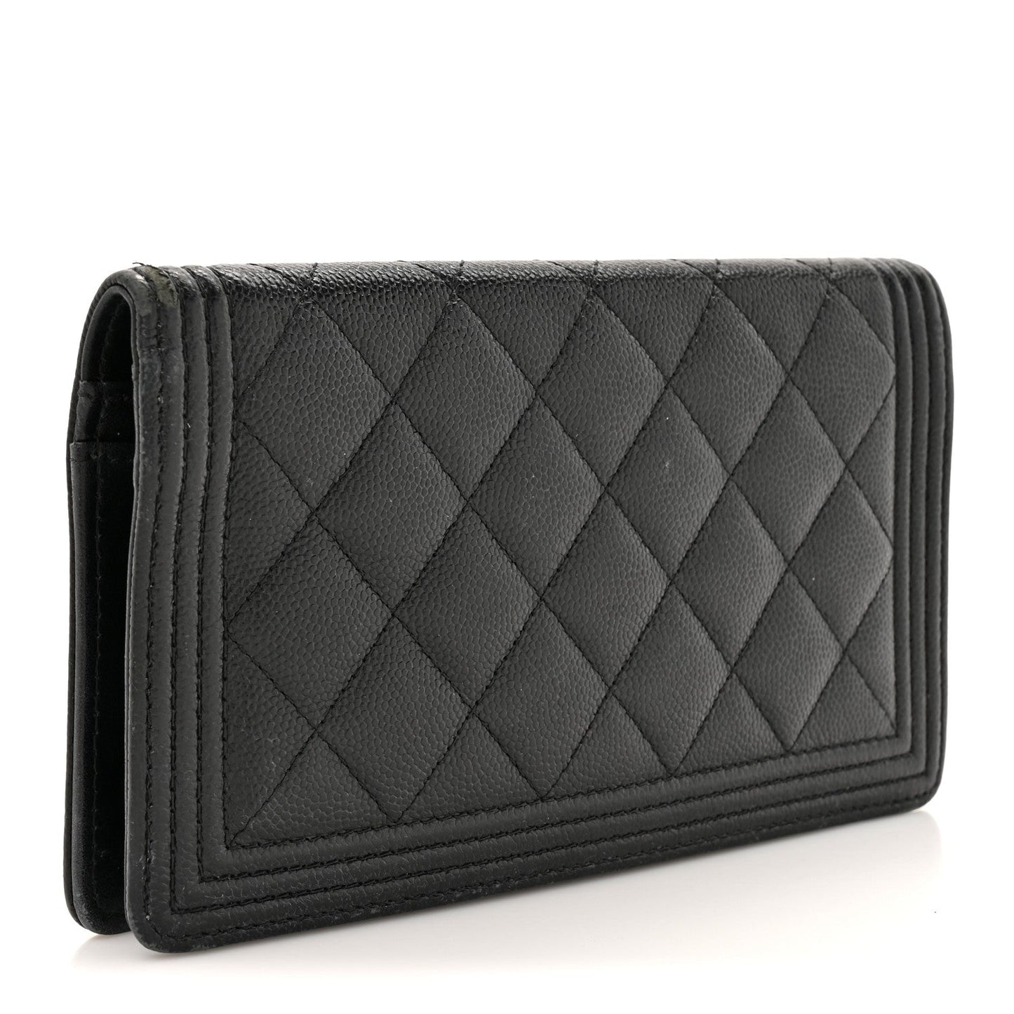 Chanel Caviar Quilted Boy Yen Wallet Black