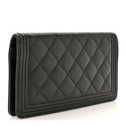 Chanel Caviar Quilted Boy Yen Wallet Black