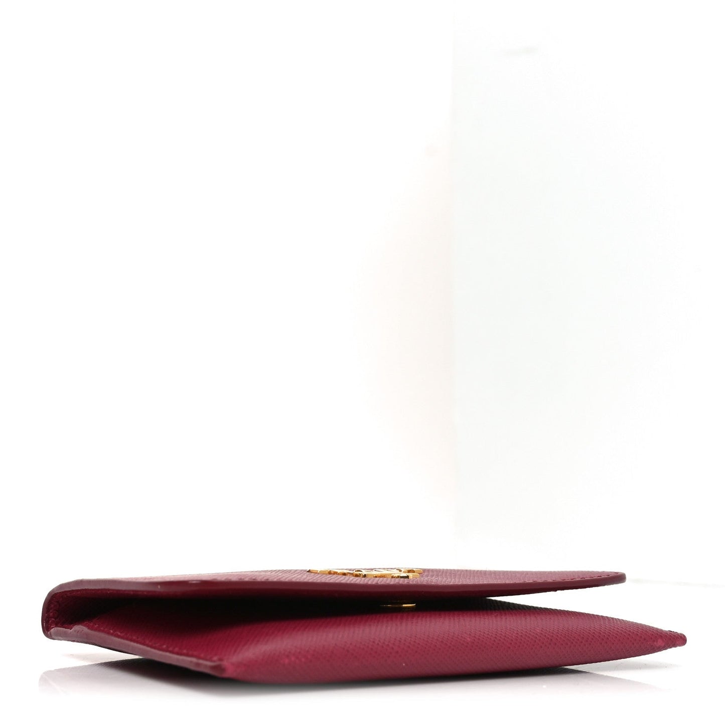Prada Saffiano Metal Flap Card Holder Ibisco