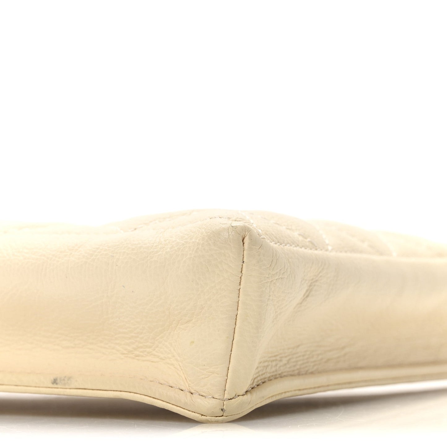 Chanel Calfskin Quilted CC Waiter Clutch With Chain White