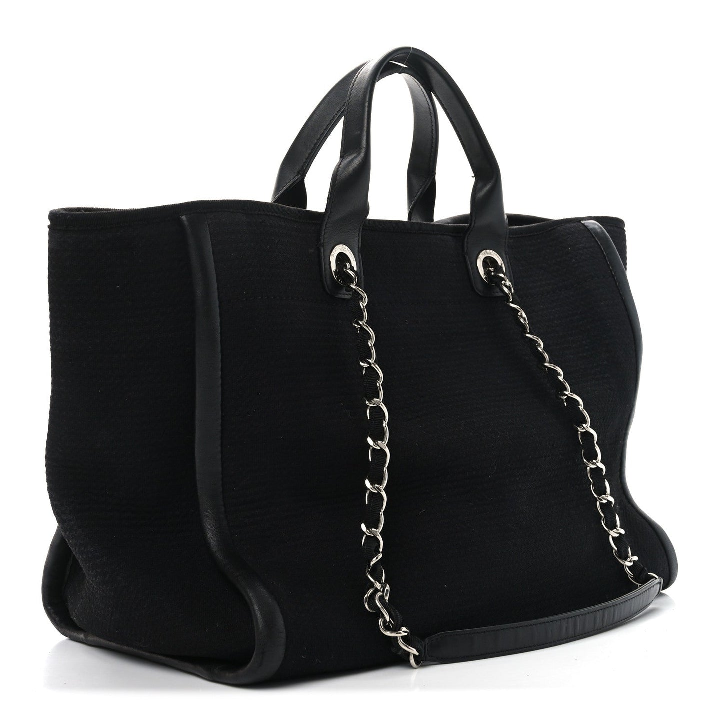 Chanel Canvas Medium Deauville Tote Black