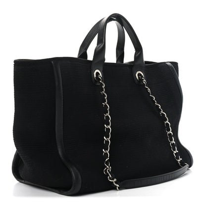 Chanel Canvas Medium Deauville Tote Black
