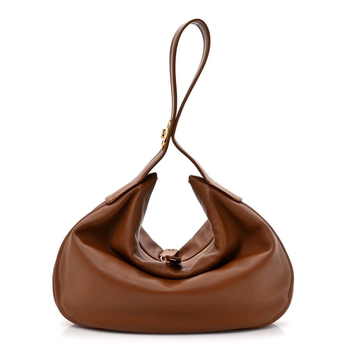 Valentino Garavani Calfskin Large Go-Hobo Bag Saddle Brown