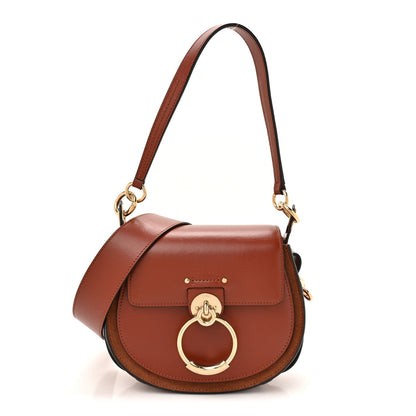 Chloe Calfskin Suede Small Tess Bag Sepia Brown