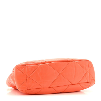 Chanel Lambskin Quilted Large Chanel 19 Flap Orange