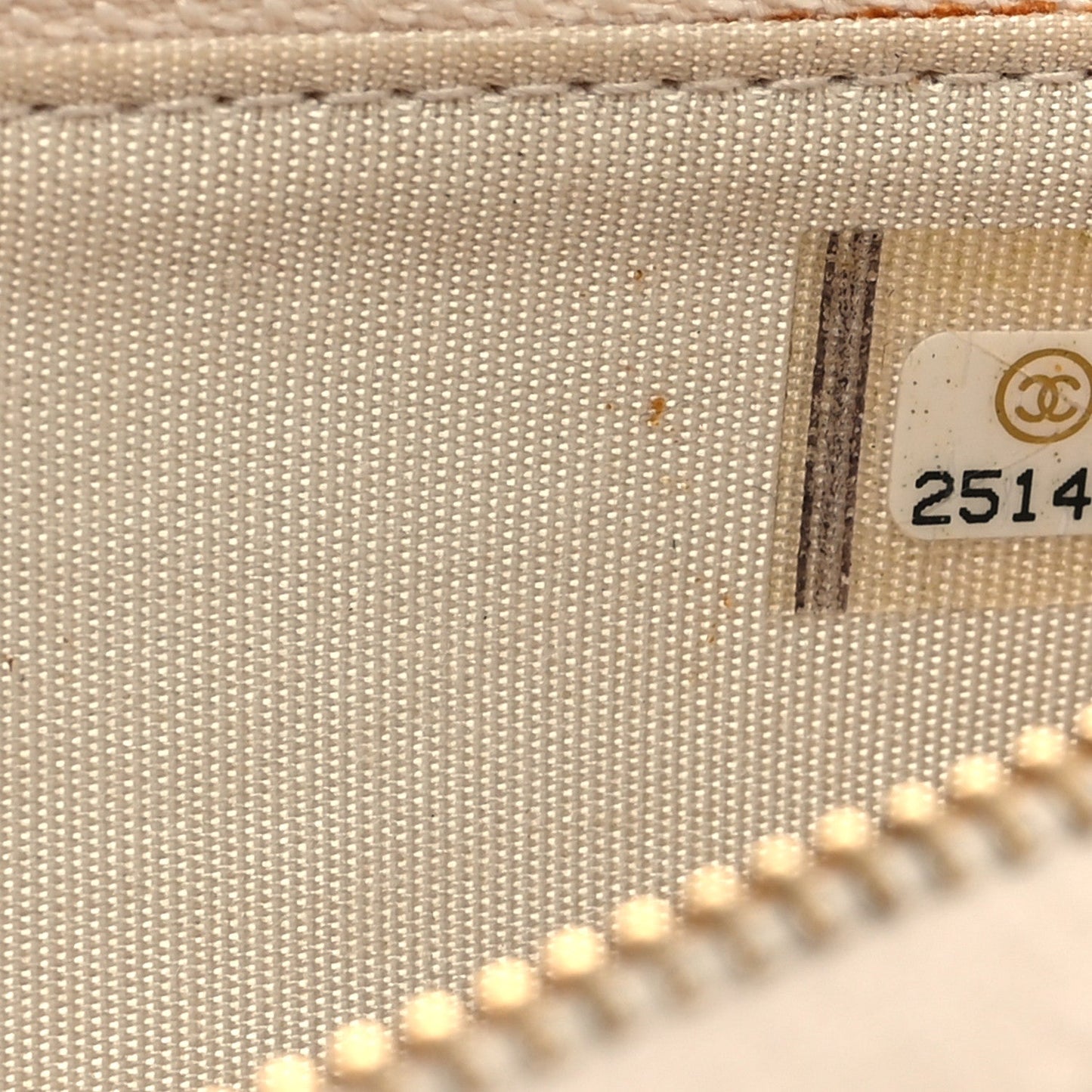 Chanel Lurex Canvas Deauville Medium Zip Around Wallet Beige