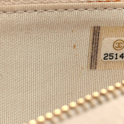 Chanel Lurex Canvas Deauville Medium Zip Around Wallet Beige