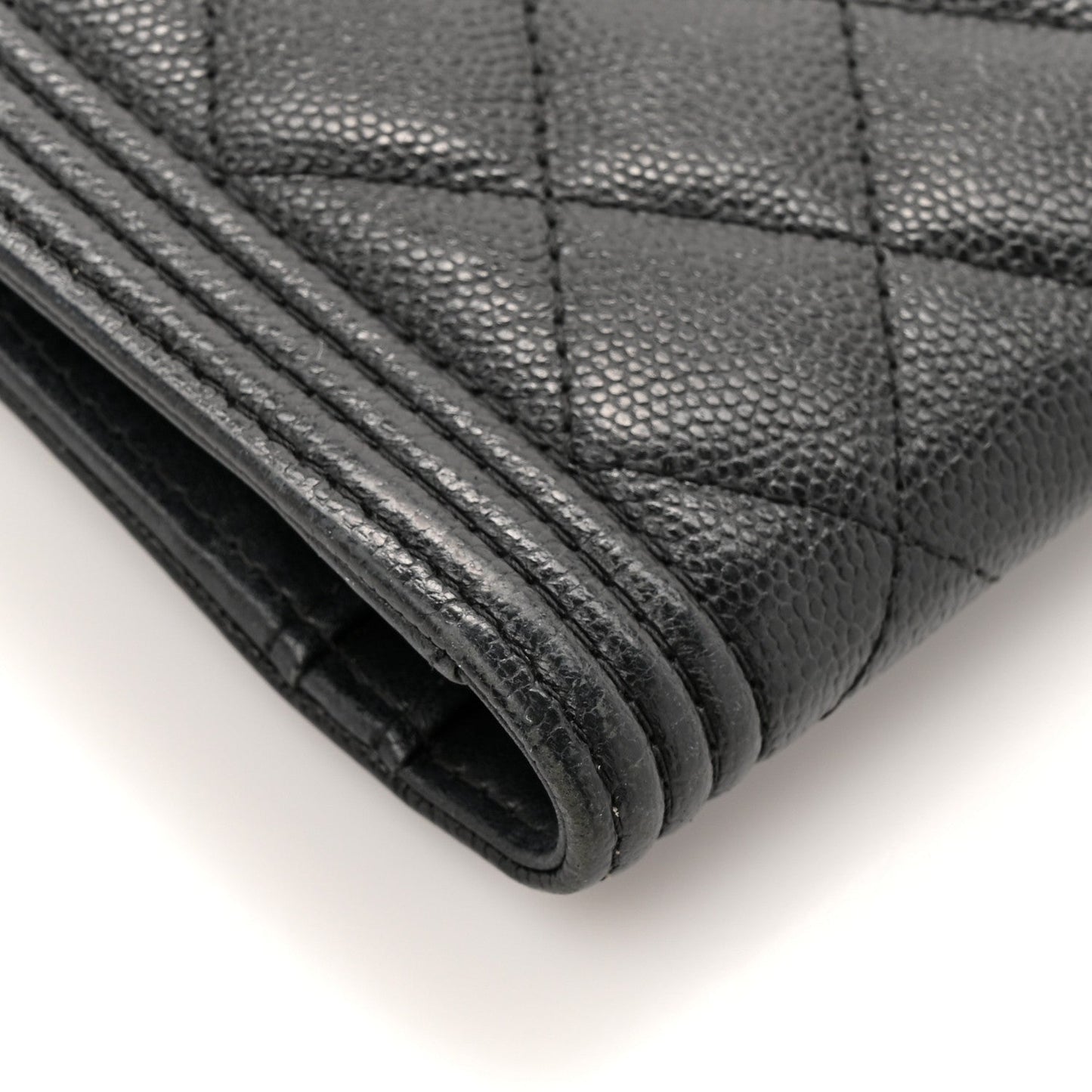 Chanel Caviar Quilted Boy Yen Wallet Black