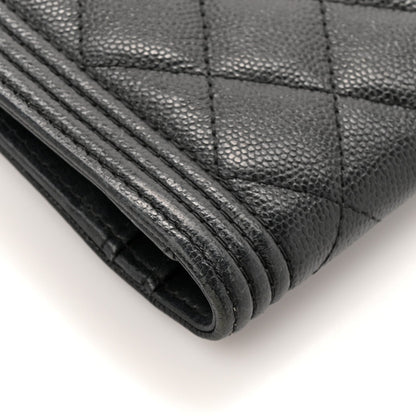 Chanel Caviar Quilted Boy Yen Wallet Black