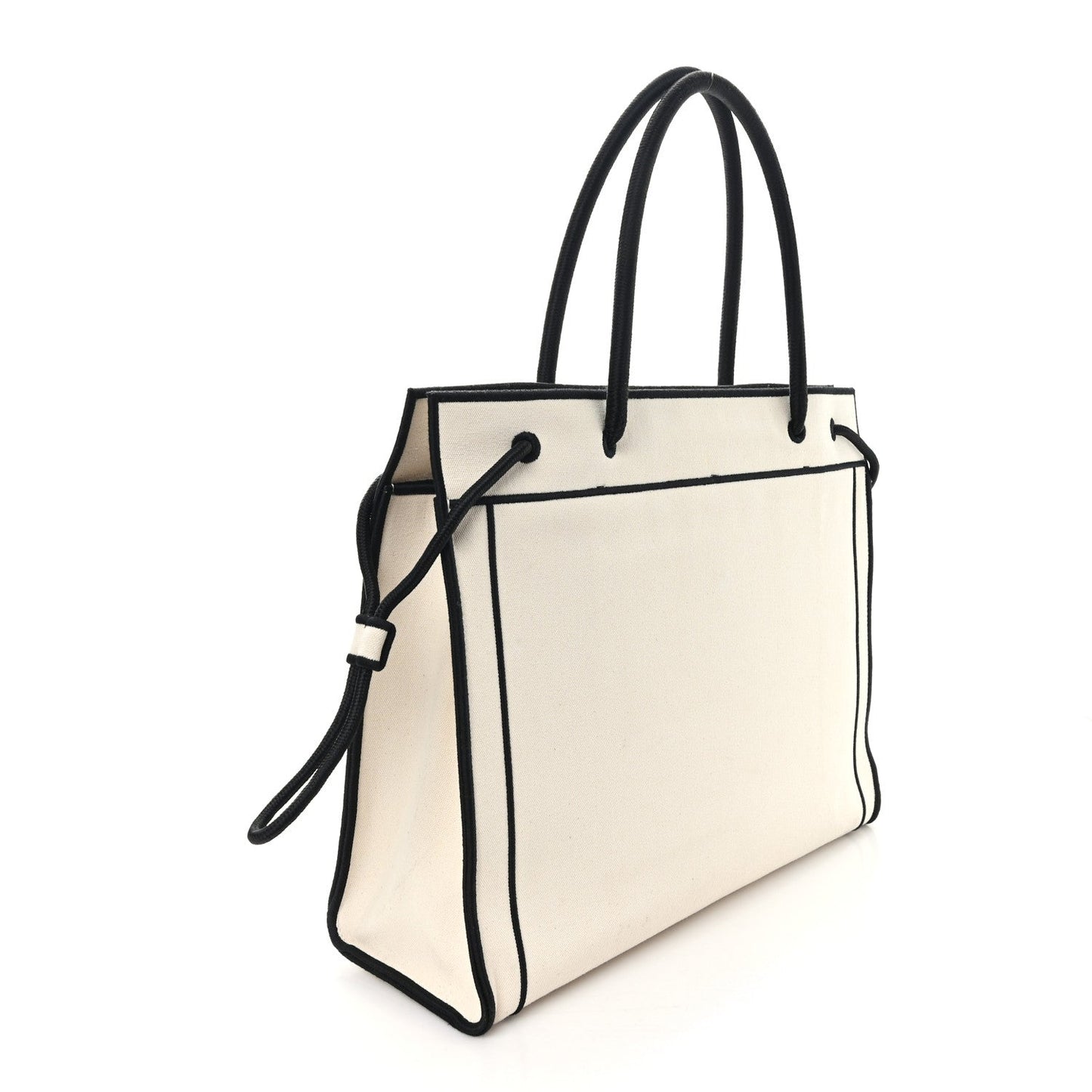 Fendi Canvas Logo Large Shopping Tote Grezzo Black