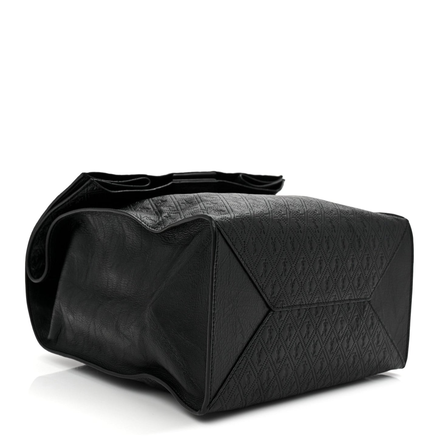 Saint Laurent Calfskin Monogram Deli Paper Bag  Vintage Black