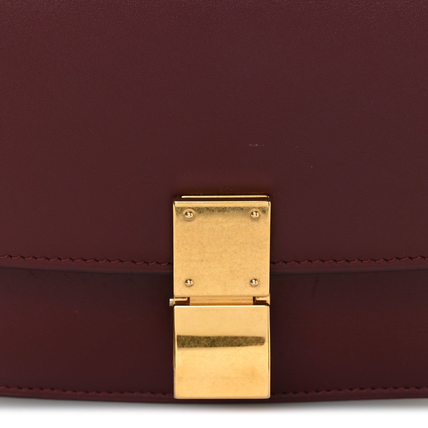 Celine Box Calfskin Small Classic Box Flap Bag Burgundy