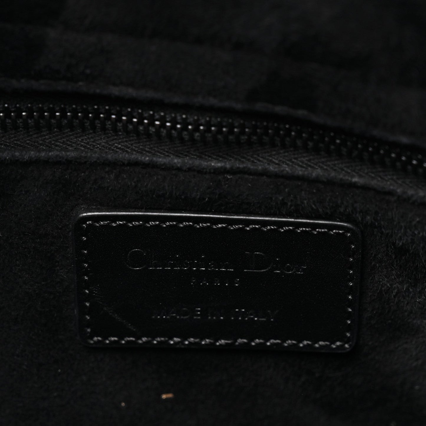 Christian Dior Calfskin Cannage Diamond Cannage Medium Lady Dior Black