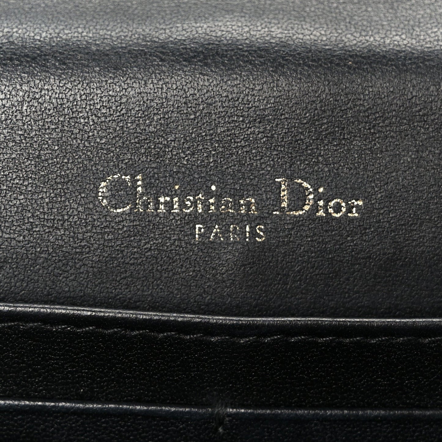 Christian Dior Lambskin Cannage Chain My Dior Daily Chain Pouch Black