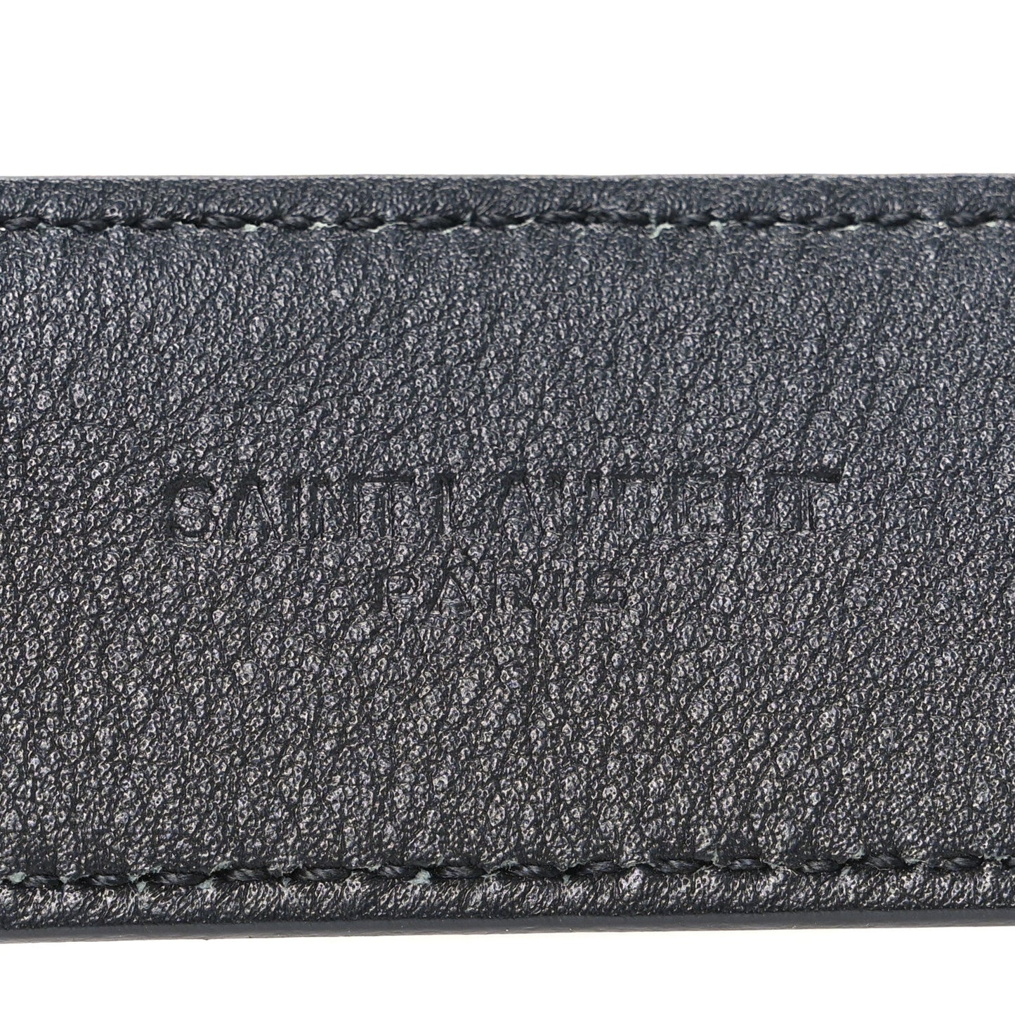 Saint Laurent Grained Calfskin Monogram Cassandre Square Buckle Belt  90 36 Black