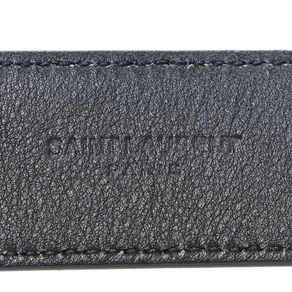 Saint Laurent Grained Calfskin Monogram Cassandre Square Buckle Belt  90 36 Black