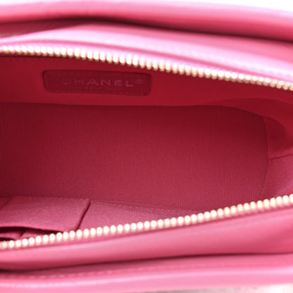 Chanel Tweed Calfskin Small Gabrielle Hobo Pink