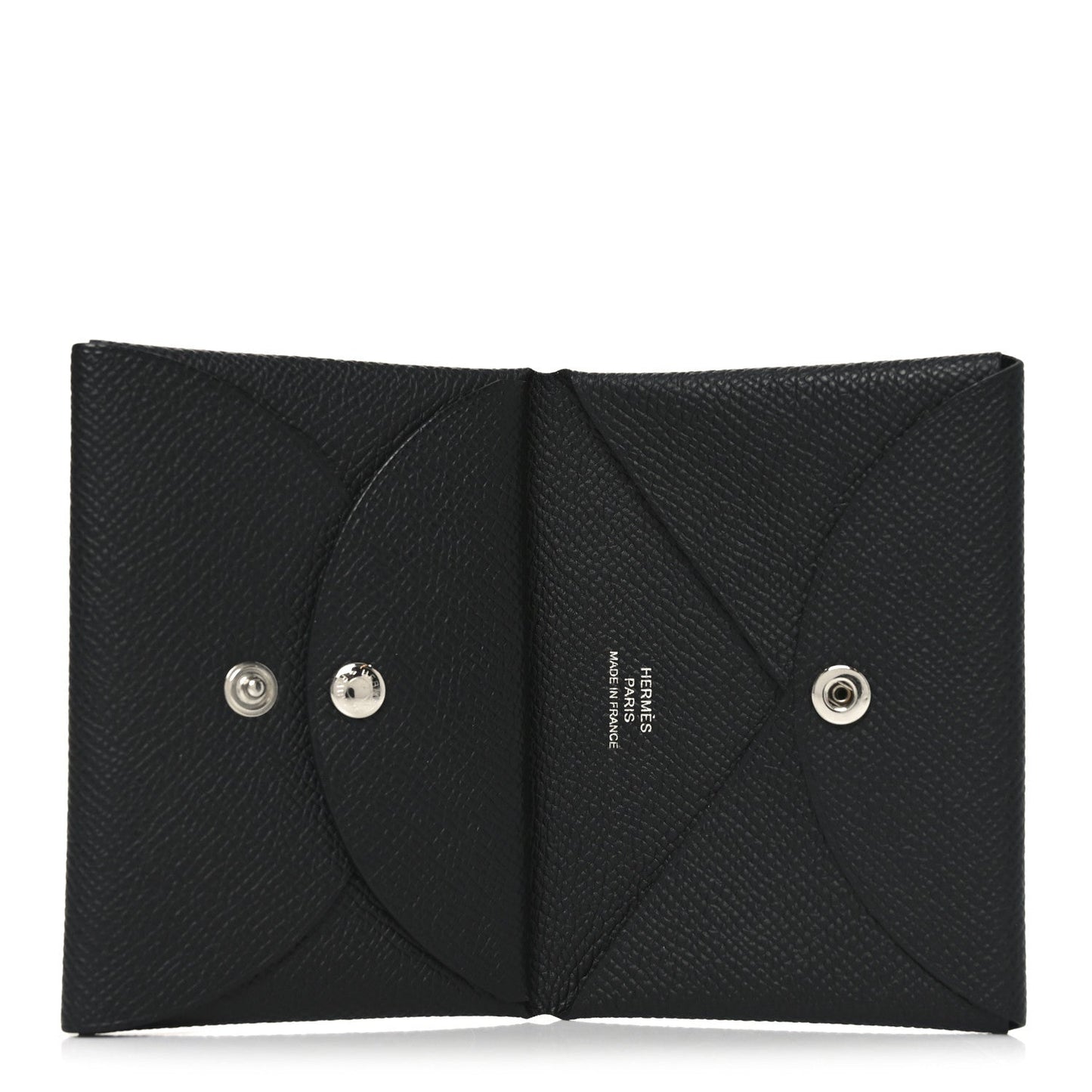 Hermes Epsom Calvi Duo Card Case Black