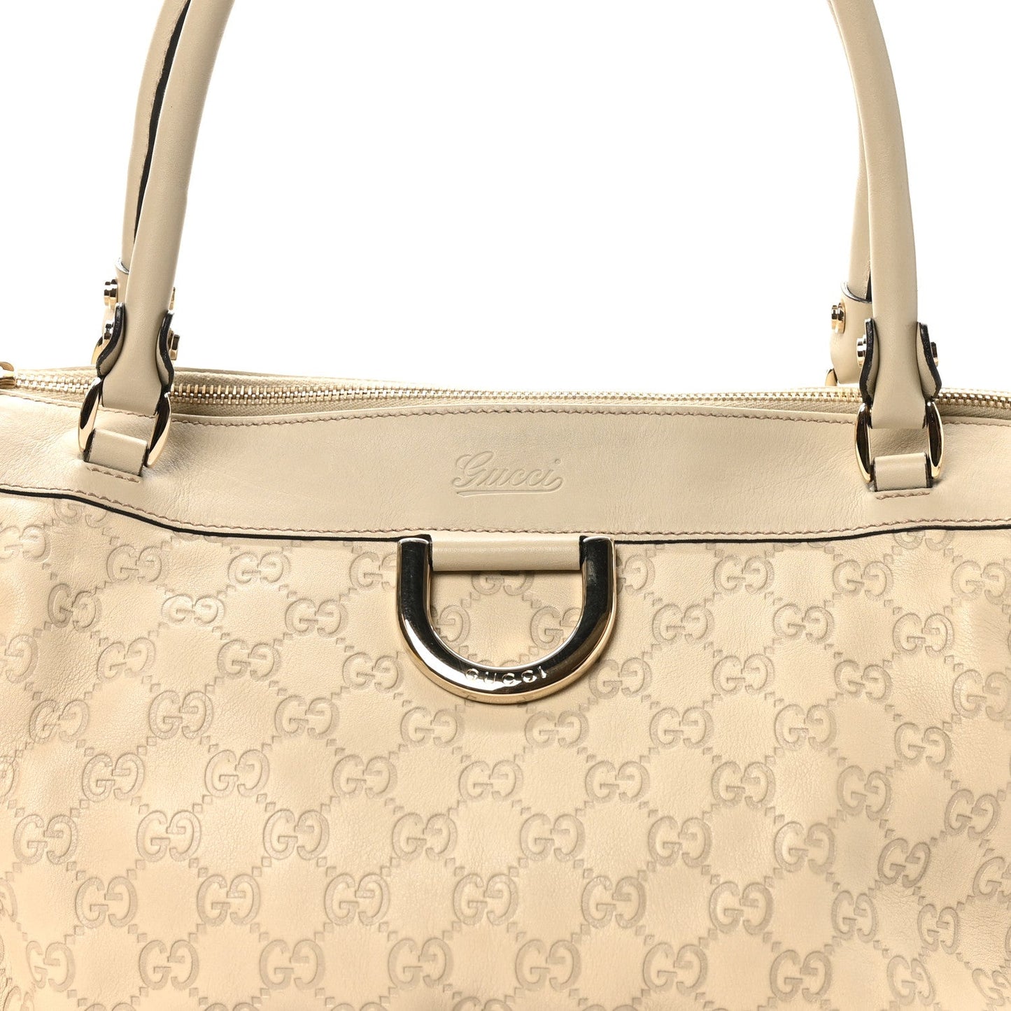 Gucci Guccissima D Gold Tote White