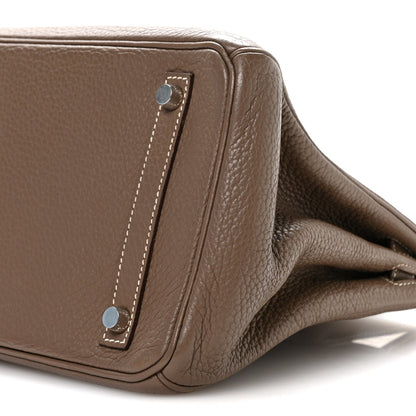 Hermes Taurillon Clemence Birkin 30 Etoupe