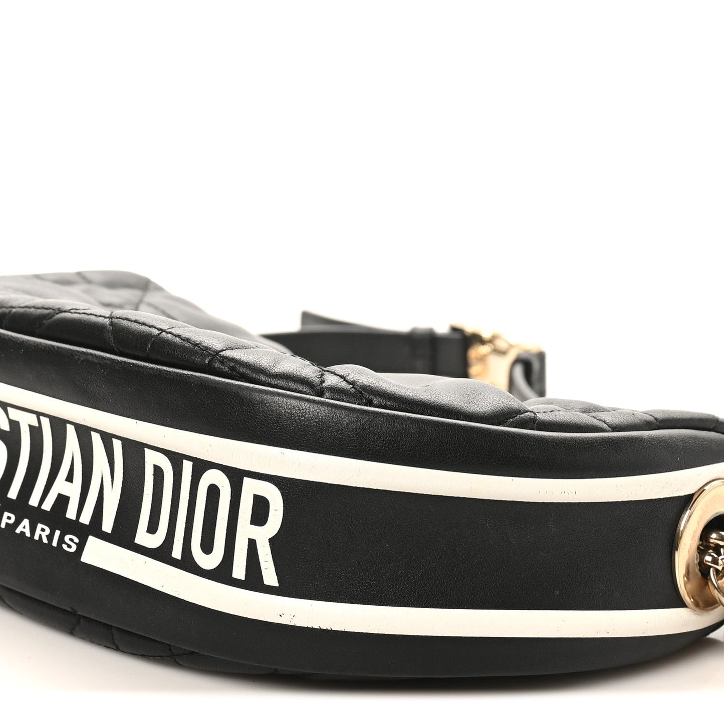 Christian Dior Lambskin Cannage Small Dior Vibe Hobo Bag Black